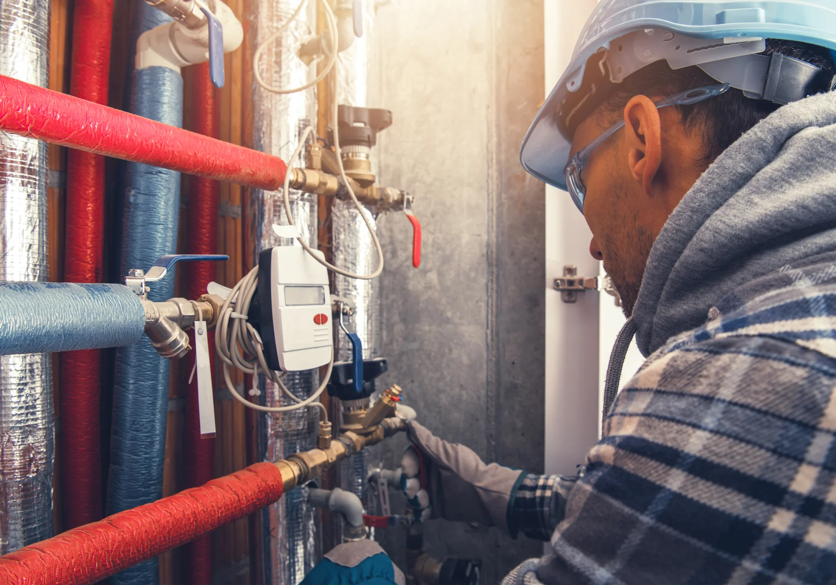 All Steamed Up technician checking a heating system